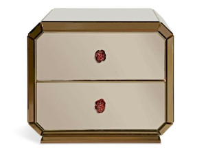 Стеклянная тумбочка с ящиками