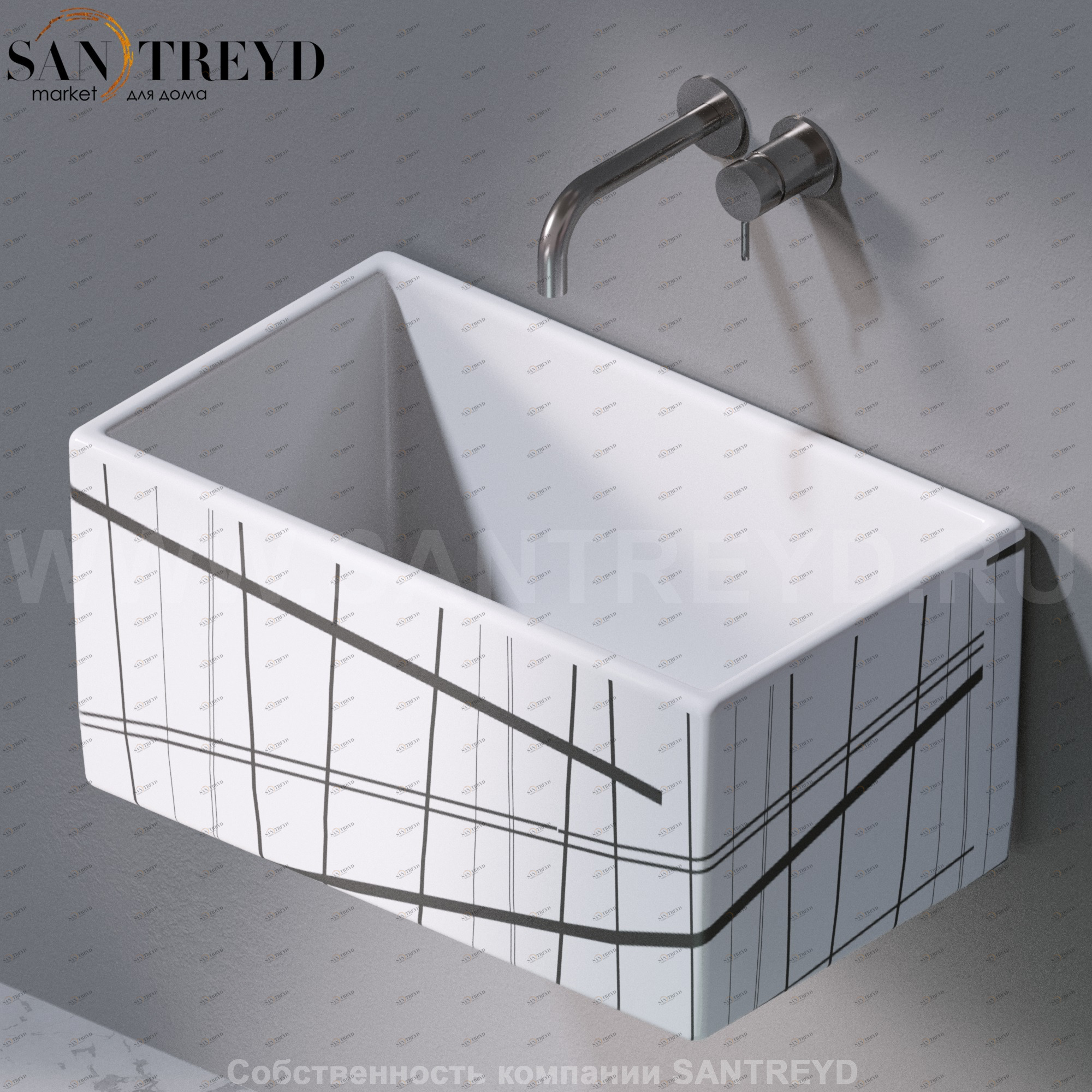 L112415 Подвесная раковина настенная прямоугольная A. e T. Italia Tower белая AeT ITALIA