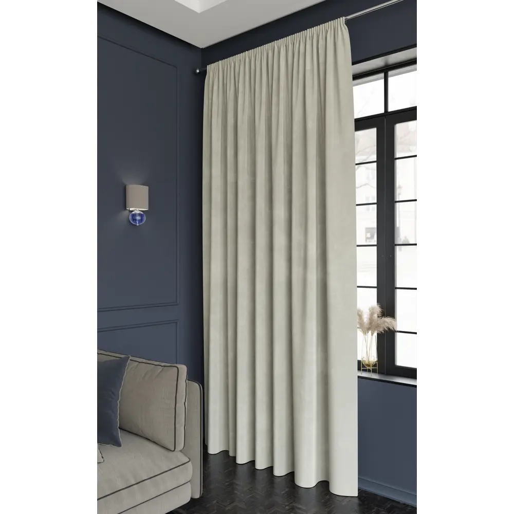 Штора Miamoza Silky бархатная бежевая 200x280 см на ленте 89427084 STLM-1584065