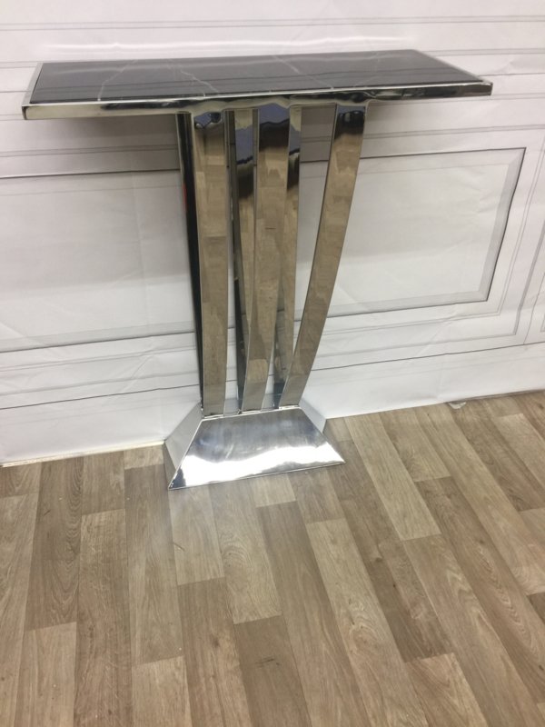 Консоль металлическая серебро с мраморной столешницей Beau Deco от Eichholtz EICHHOLTZ EICHHOLTZ 060934 Хром;черный  - Вид №2