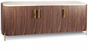 Mambo Unlimited Ideas Комод из фанерованного дерева и мрамора с распашными дверцами Malcolm