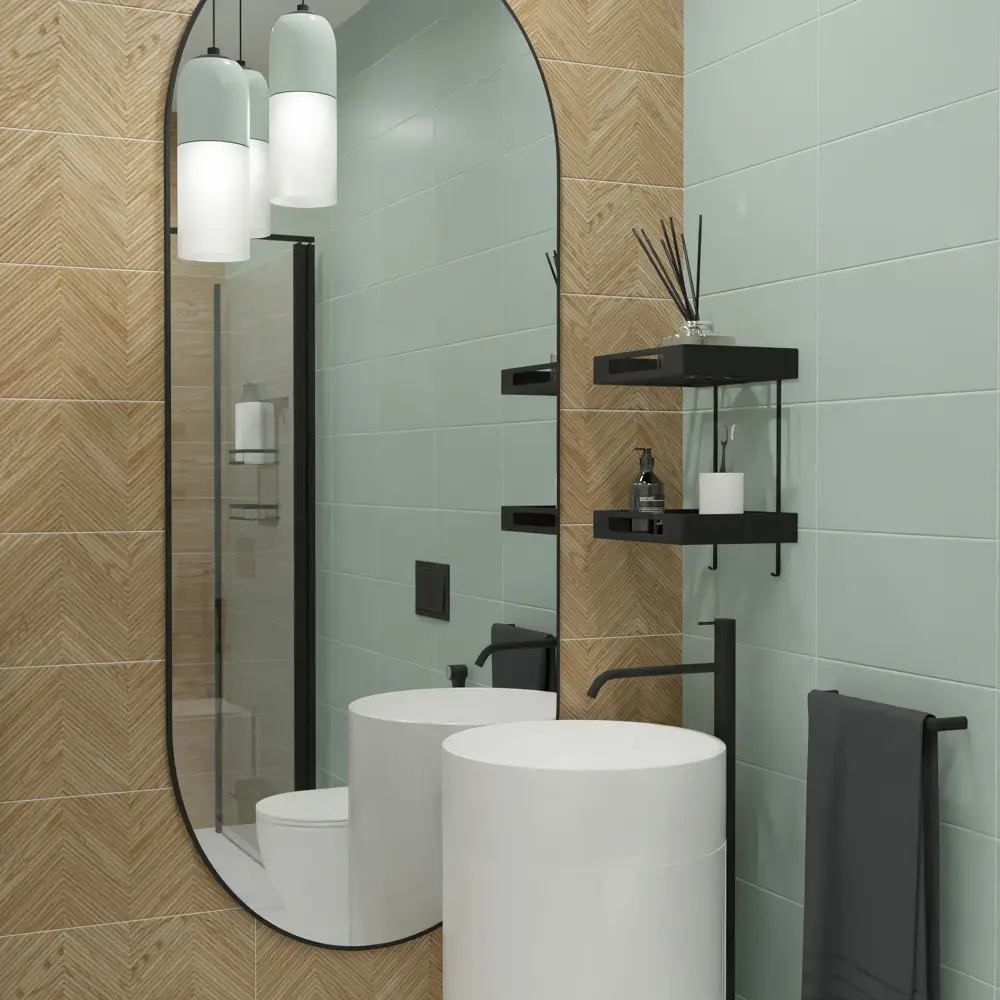 KREAFORTA Mersey Mono — настенная плитка мятного цвета 20×40 см 89405703 STLM-1570675 - Вид №6