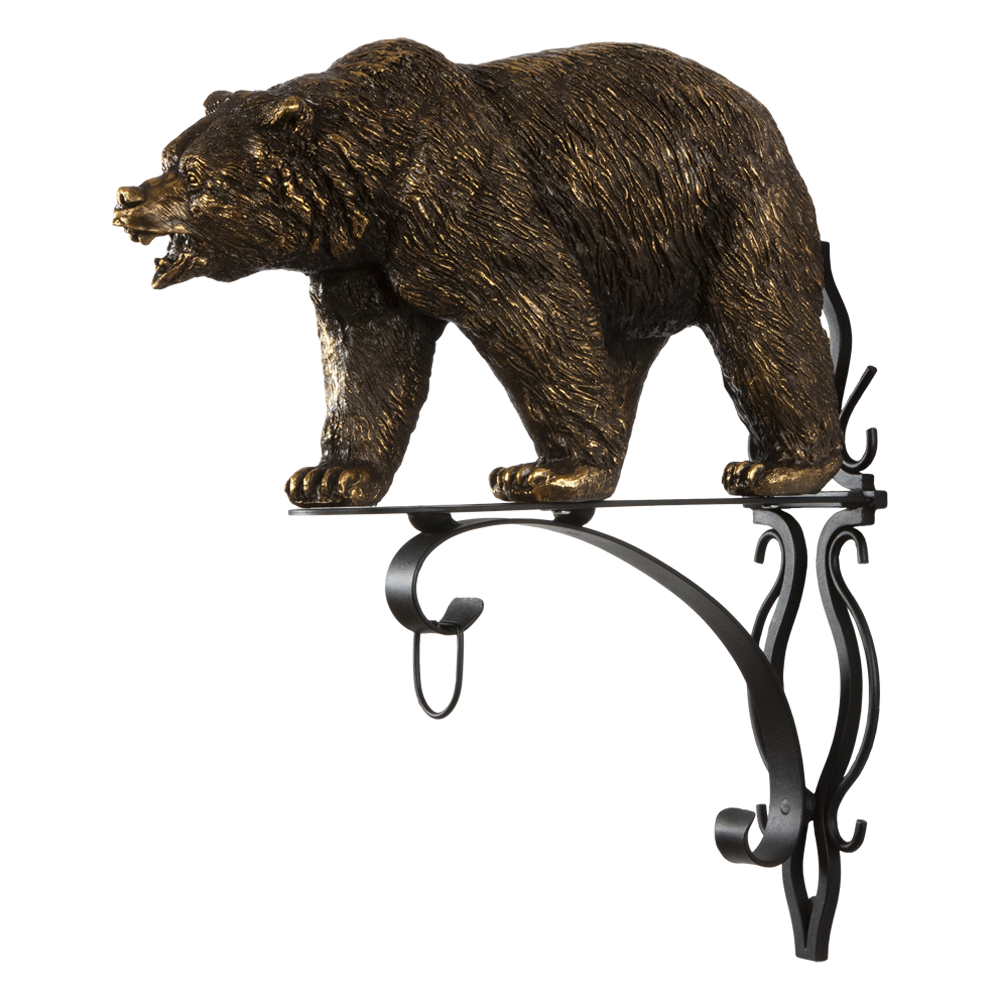 77075 Кронштейн для цветов Медведь Велес Бронза BOGACHO 4627163960376