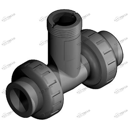 SANIT 8X3TFIV50D Т-фитинг, PVC-U, изометрический, д 20 - 50 г, клей рукав 