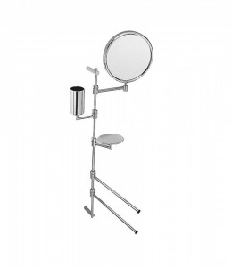 30054 Ммм. Настенный кронштейн 700 с мыльницей, подстаканником, 2 полотенцесушителями и увеличительным зеркалом. Bongio