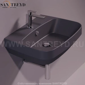BB10ANTRACITEMATT Подвесная раковина настенная прямоугольная Simas Baden Baden черная