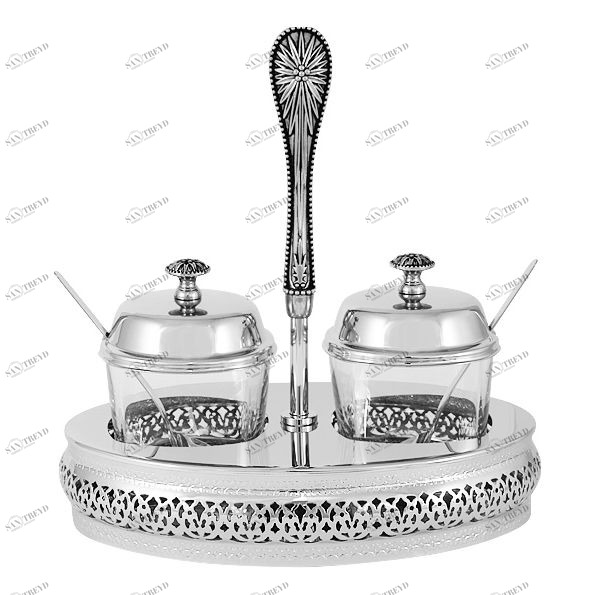 Вазы стальные для джема 2 шт серебряные "Британи" REGENT БРИТАНИ 00-3946620 Серебро 