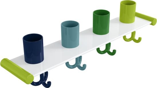 800.03.402 Подставка для зубных щеток с крючками, 4 места HEWI Kids - Вид №1