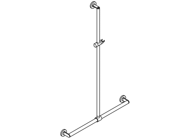 900.35.43040 Поручень для душа с выдвижным держателем для душа HEWI Greifen  - Вид №2
