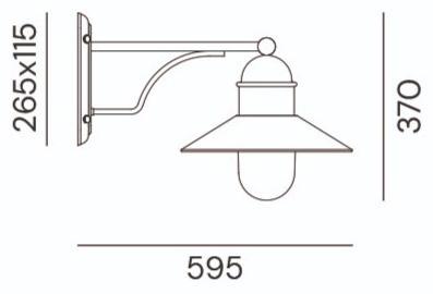 Il Fanale Настенный светильник из металла с прямым светом Borgo 244.25.ort - Вид №1