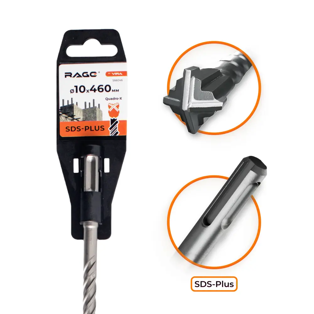 Бур по бетону RAGE SDS-plus 10x460 мм для перфораторов 89383439 STLM-1509141 - Вид №1