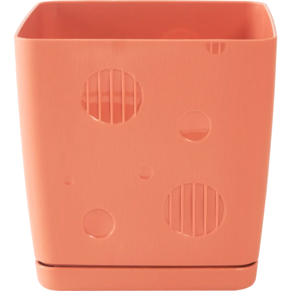 Горшок цветочный Engreen Microcosm 11.3x11.3x11.5 см v1.1 л пластик коричневый INGREEN STLM-2202240