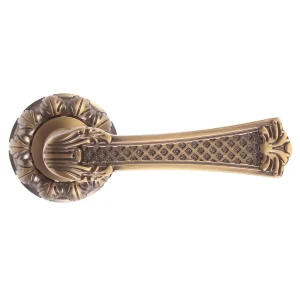 Ручки дверные на розетке Apecs H-2411-Z-AN, цвет античная бронза