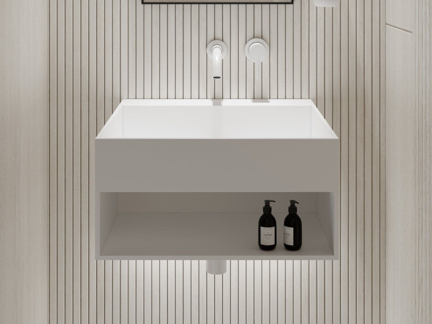 Прямоугольный подвесной умывальник из смолы LUSSO Ethos ARCH-00060965