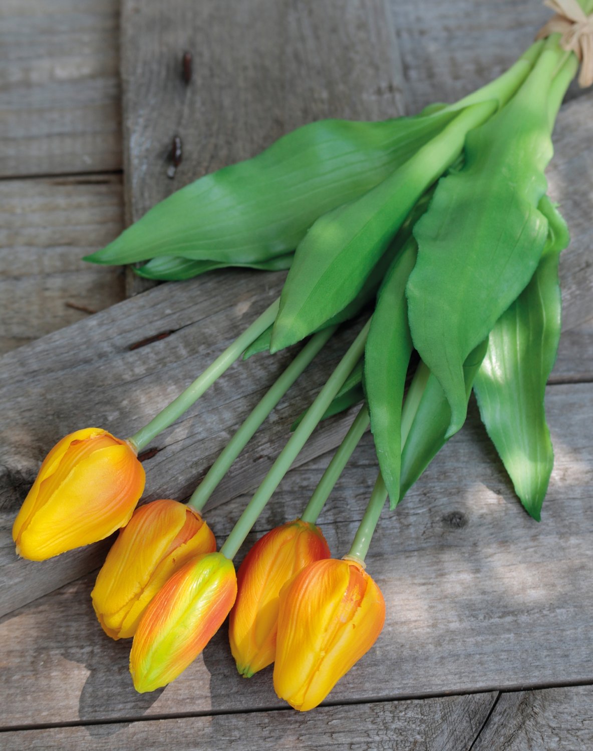 2952 334 a3 Искусственный букет тюльпанов, 5-кратный, 37 см, оранжевый H-andreas 