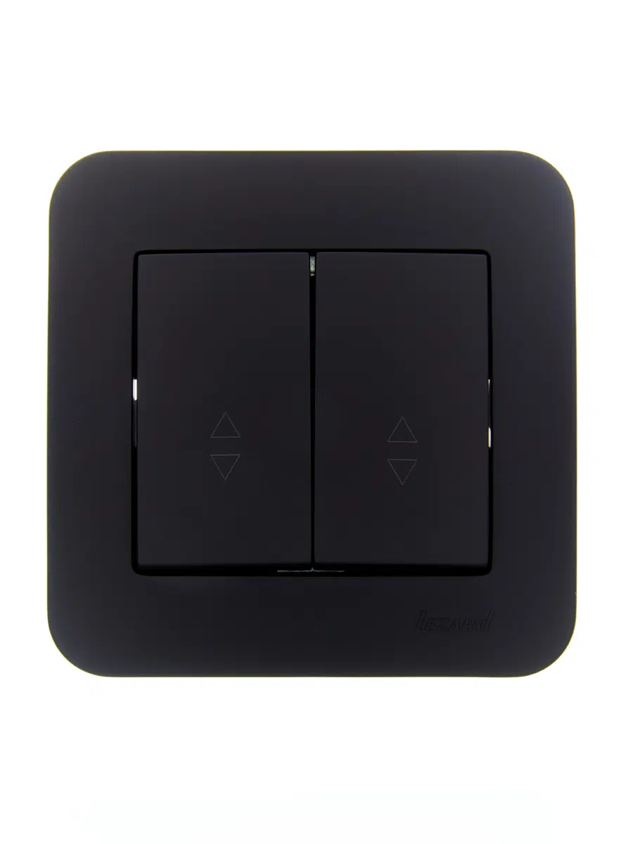 ASTI Выключатель проходной двойной чёрный бархат LEZARD 7081-4242-106