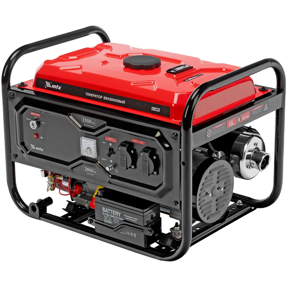 Бензиновый генератор MTX RS-4000E с автозащитой и транспортировочным комплексом 89393987 STLM-1425500 - Вид №1