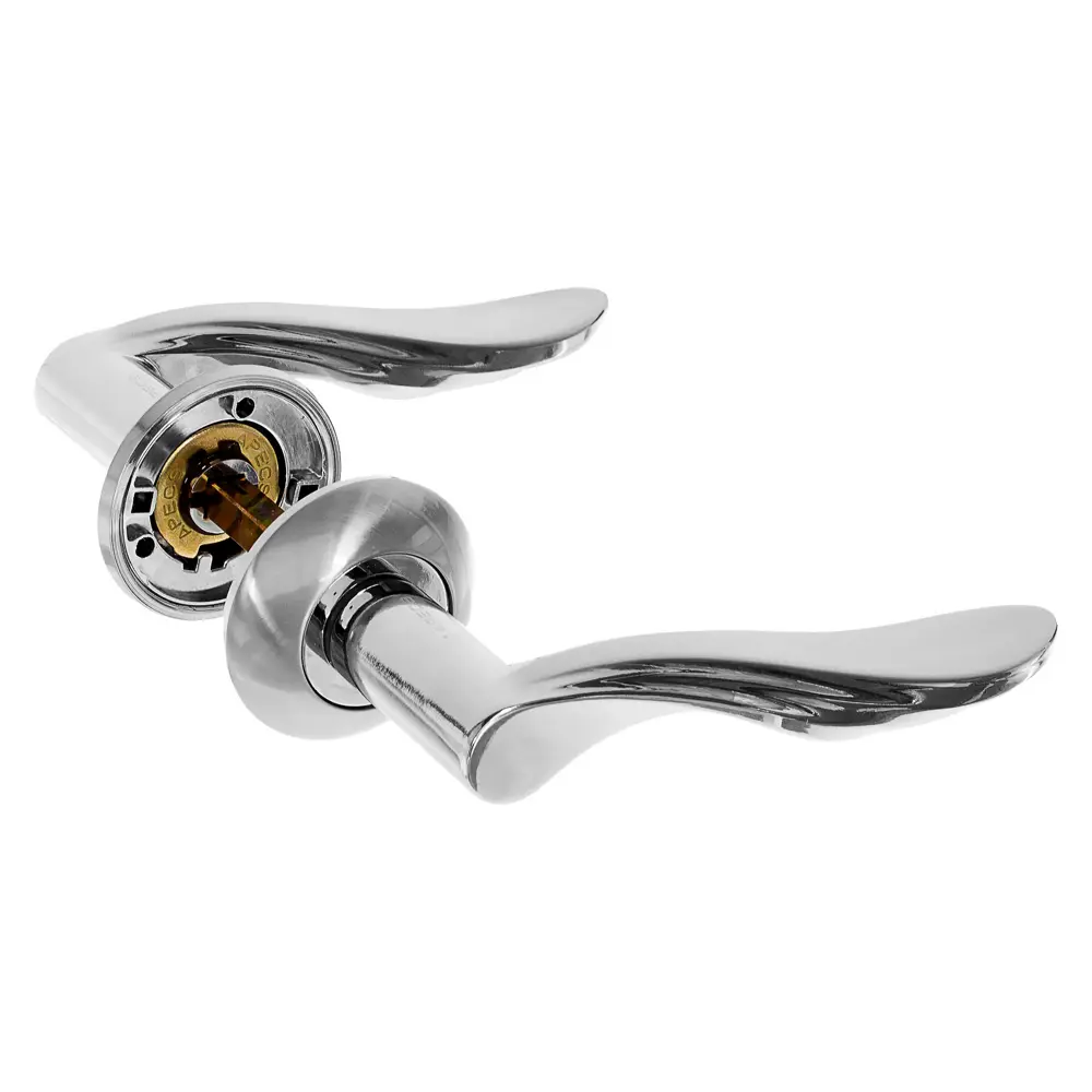 Ручки дверные на розетке Apecs H-0572-Z, цинковый сплав, цвет глянцевый хром STLM-2033950 - Вид №1