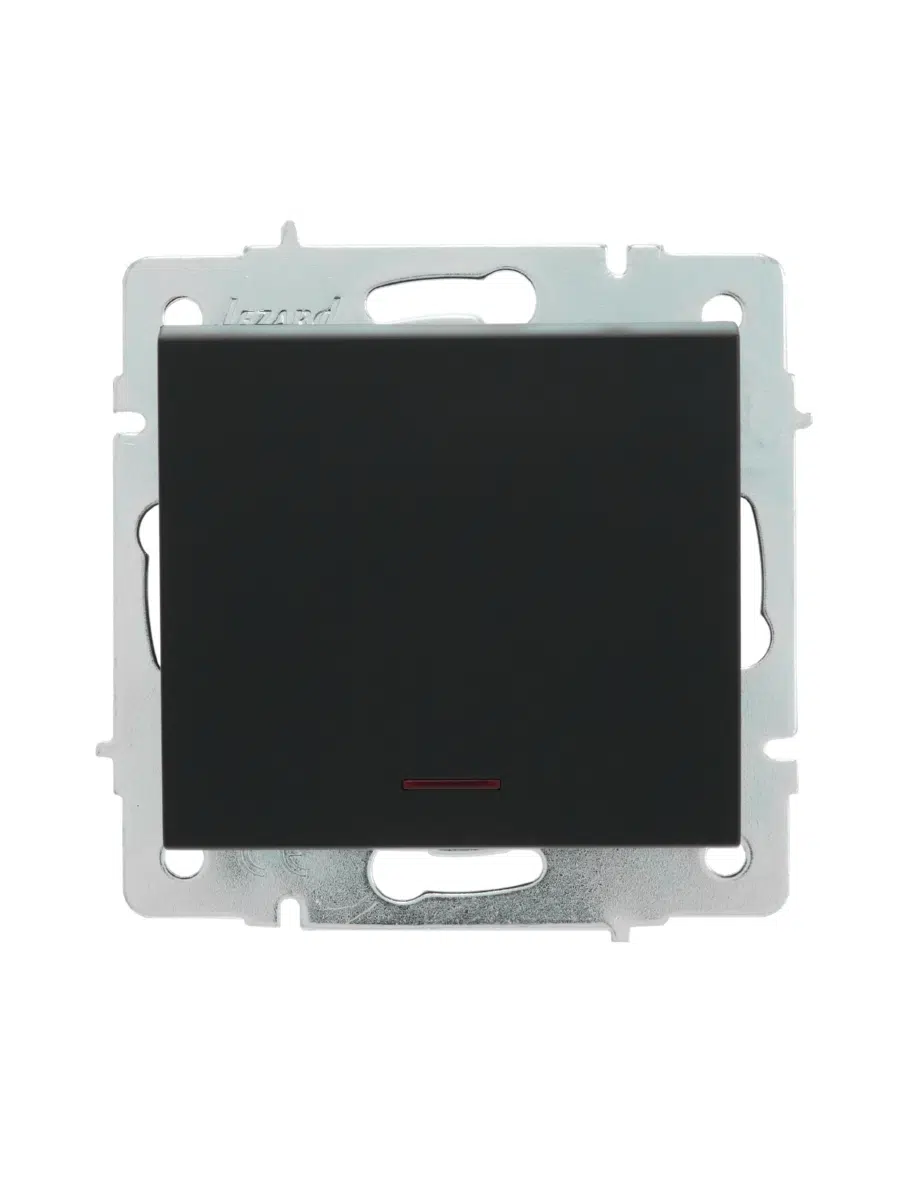 RAIN Выключатель с подсветкой без рамки черный LEZARD 703-4288-111 - Вид №1