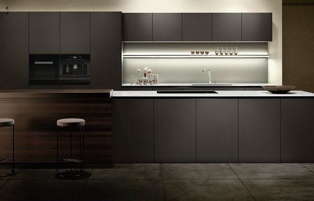 Матовая лакированная островная кухня с Антипринтом и деревом SieMatic SieMatic PURE - SE + S2 ARCH-00114470 - Вид №1