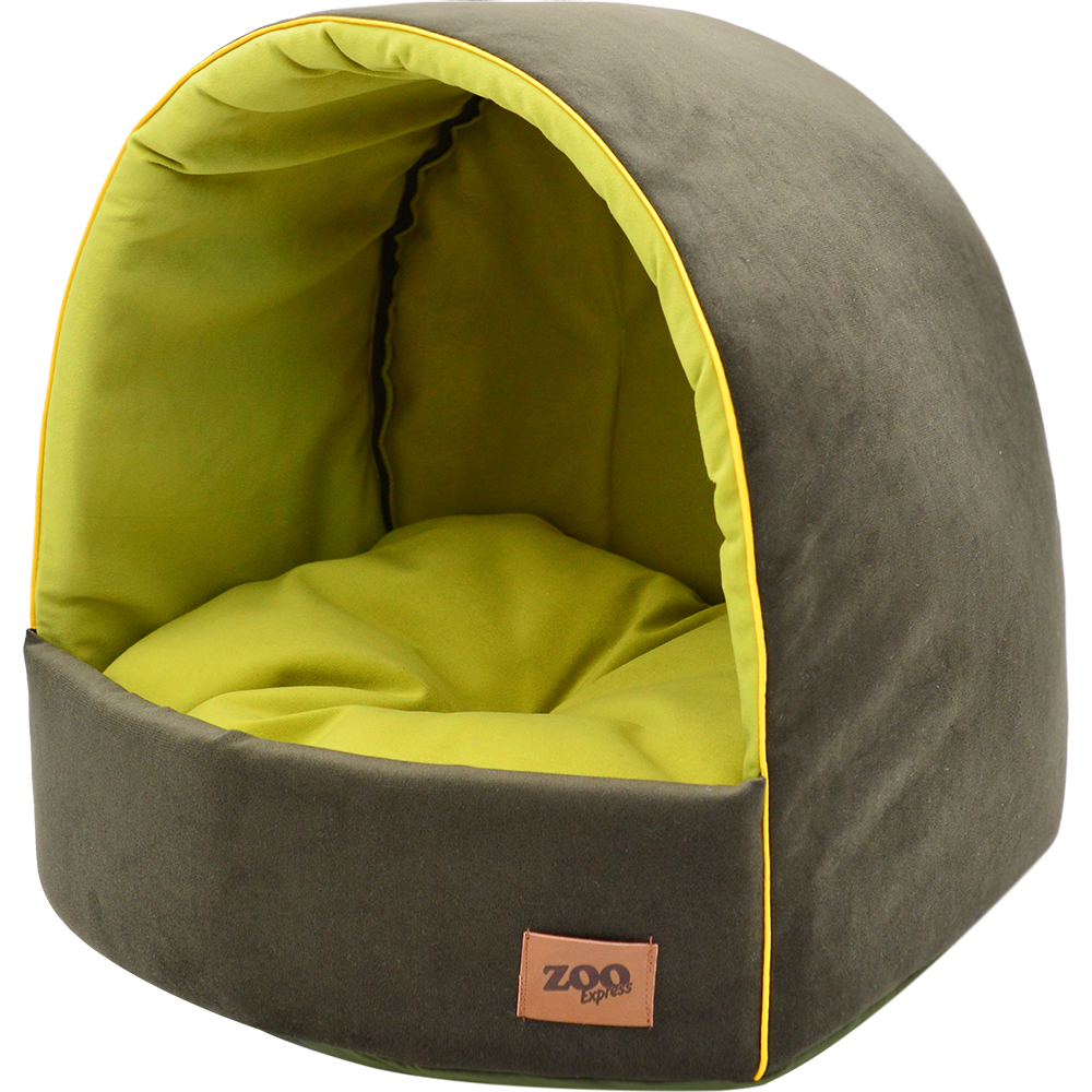 ПР0054468 Дом эстрада-трансформер для животных Ампир мебельная ткань №2 42х36х36см оливковый/зелен. ZOOEXPRESS 