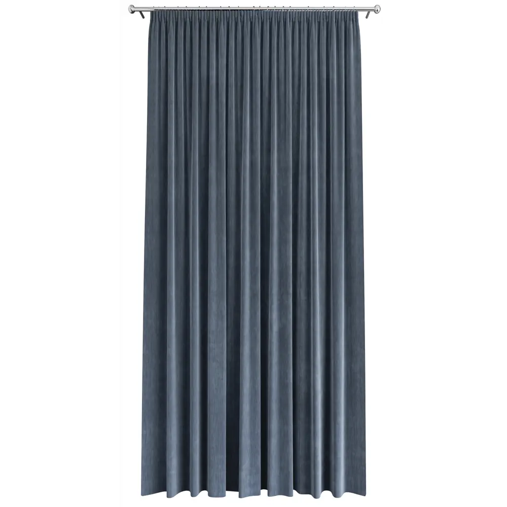 Штора MIAMOZA Камелия 200×280 см серо-синий бархат 89405538 STLM-1568956 - Вид №1