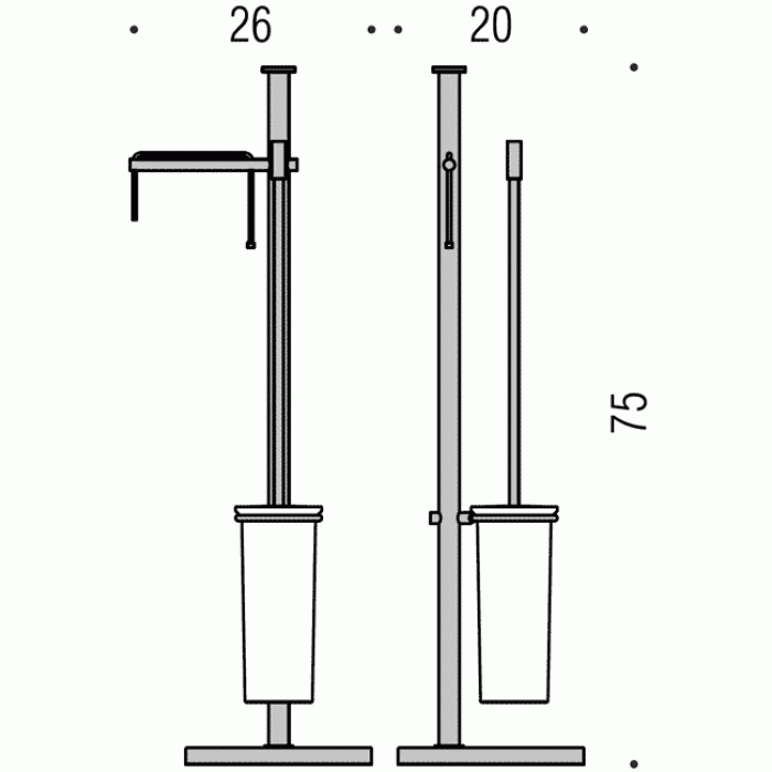 W4935 Напольная стойка с ёршиком и держателем туалетной бумаги COLOMBO PLUS Colombo Design - Вид №2