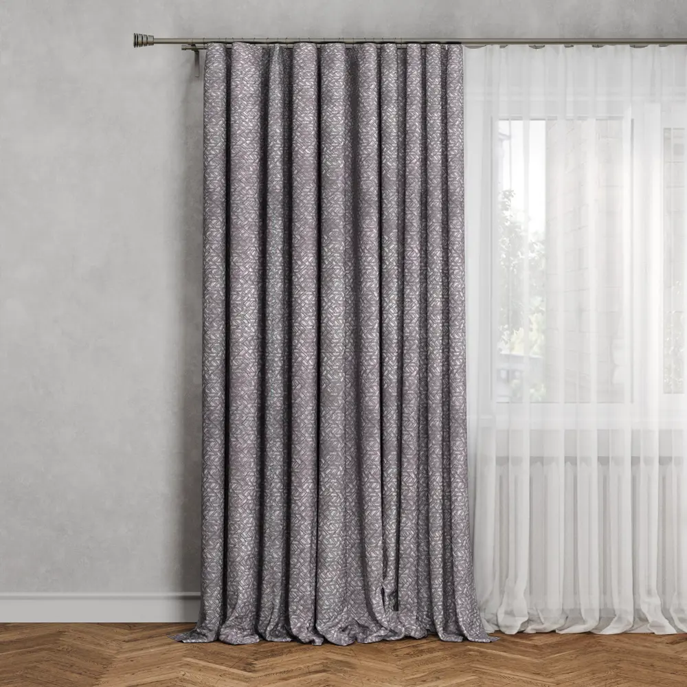 Штора на ленте Калейдоскоп 200x280 см цвет серо-розовый 89051577 STLM-2211796 MIAMOZA 