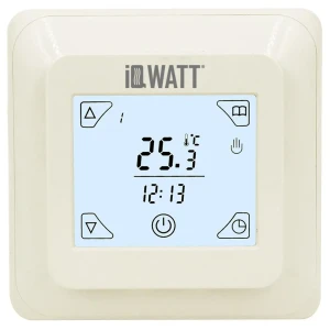 90535305 Терморегулятор для теплого пола Iqwatt TS электронный программируемый цвет слоновая кость STLM-1335188