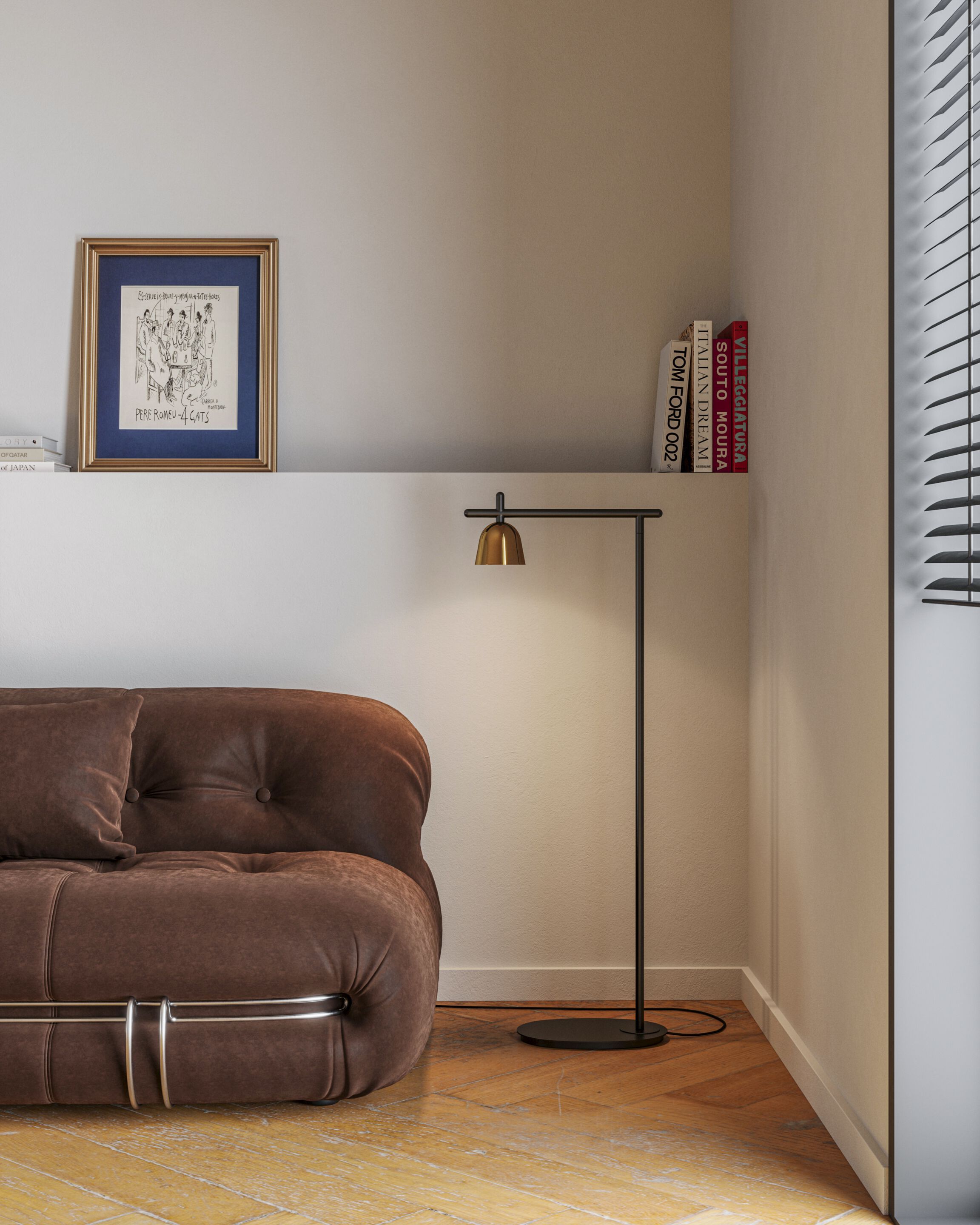 Стальной светодиодный торшер с диммером PARACHILNA Lighto ARCH-00015230 - Вид №1