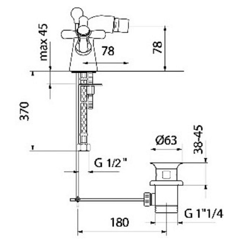 AM710102015 Смеситель для биде Webert Armony - Вид №1