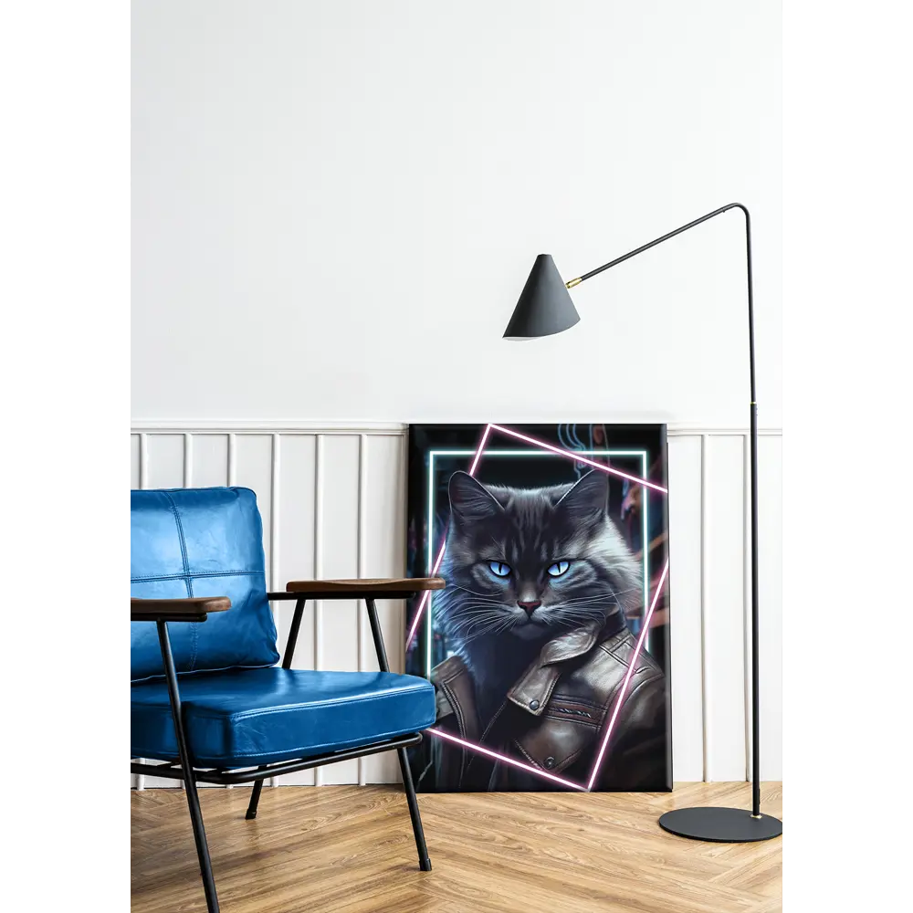 Картина Неоновый кот 1 50x70 см FBRUSH STLM-2031954 - Вид №1