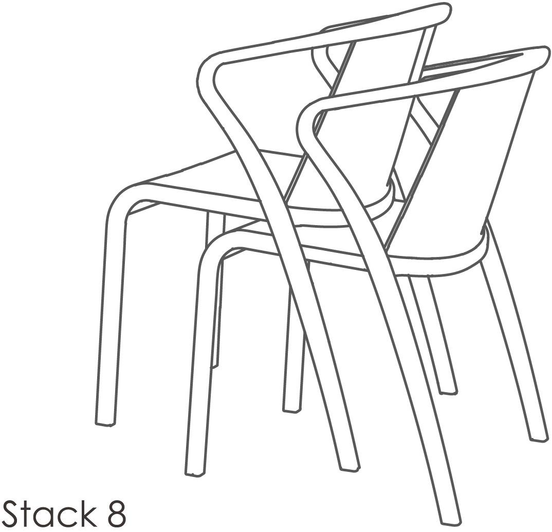 Ezpeleta Штабелируемый садовый стул из полипропилена с подлокотниками  Mn-fad00  - Вид №12