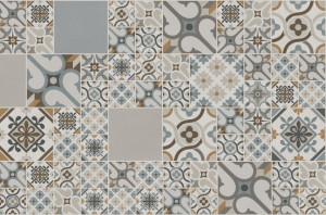 530 050 10 Печатный пробковый пол с разным дизайном Retile Blue GRANORTE Vita Decor