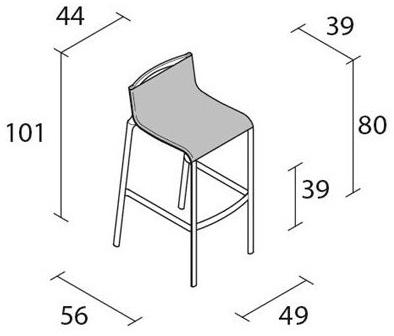 Alias Высокий табурет из алюминия и пвх Frame sun-id-1446103 - Вид №5