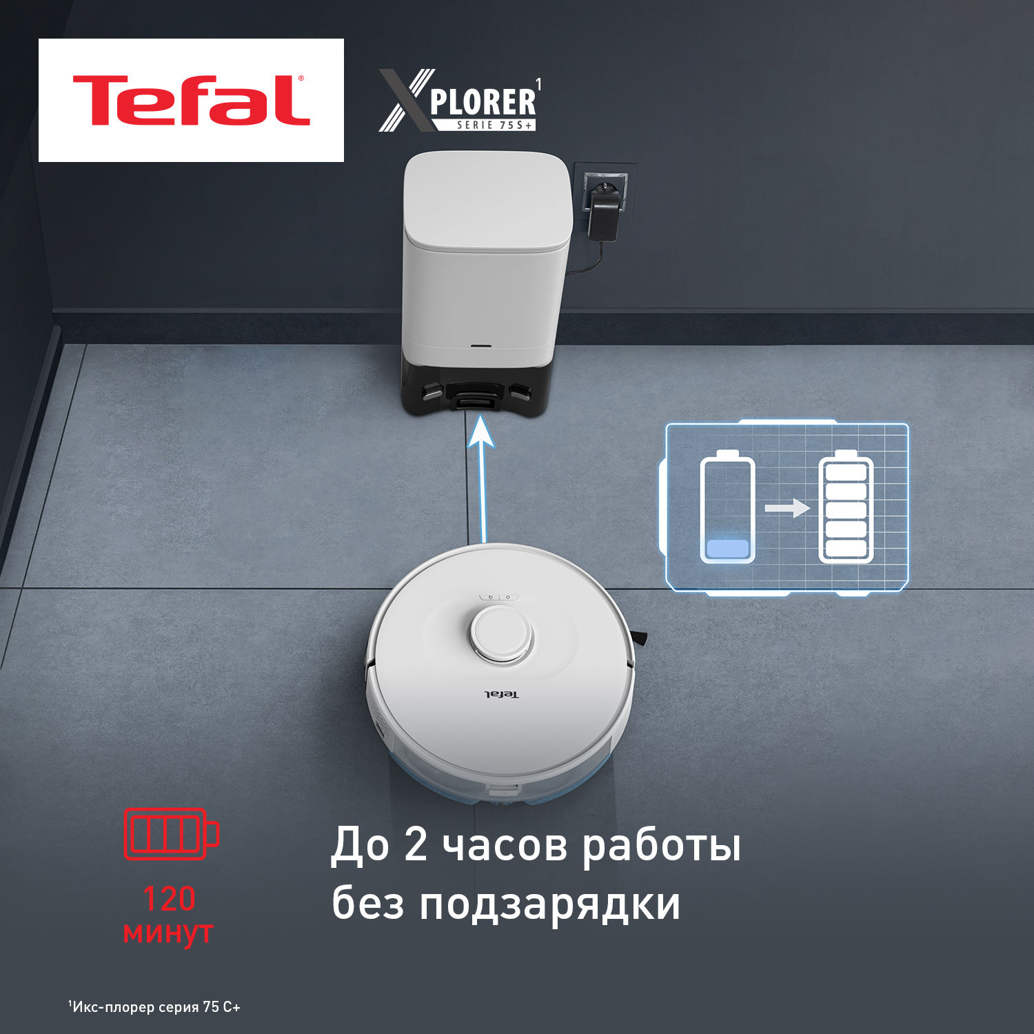 5466528 Робот-пылесос Tefal X-plorer Serie 75 S+ RG8597WH белый STDN-0106588 - Вид №16