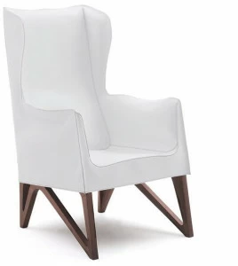 Giorgetti Кресло Wing из кожи с подлокотниками Mobius