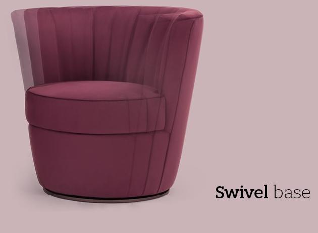 Borzalino Вращающееся кресло из бархата Diva sun-id-1439431 - Вид №1