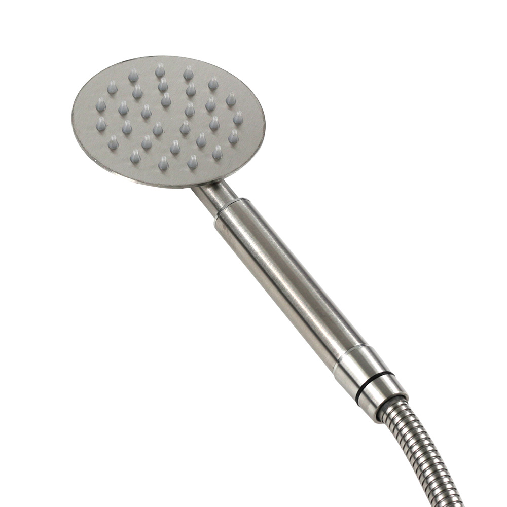 Душевая система MELANA-610107 Tondo нерж.сталь, с тропическим душем, лейкой и смесителем 610107 - Вид №11