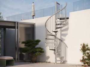 Наружная стальная модульная спиральная винтовая лестница