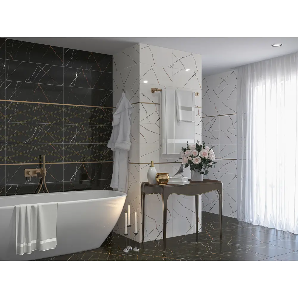 Плитка напольная Black and Gold 42x42 см цвет черный 89070973 STLM-2135556 Santreyd Black Gold - Вид №1