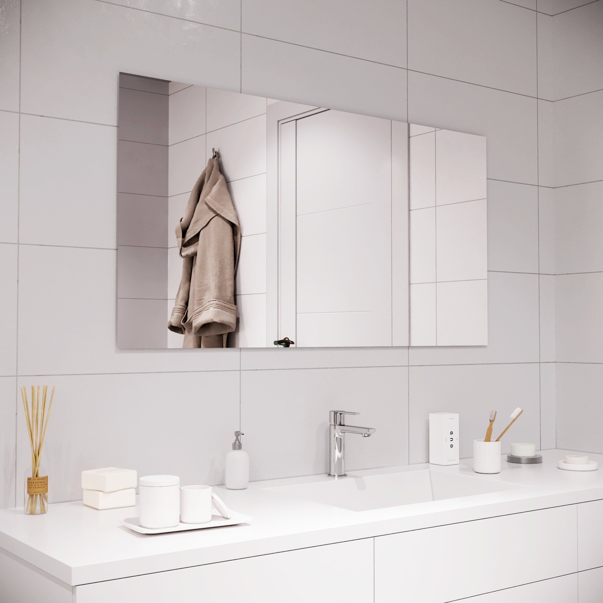 82360923 Полотно зеркальное 70x130 см 1 шт. Зеркальное полотно STLM-0025419 SENSEA