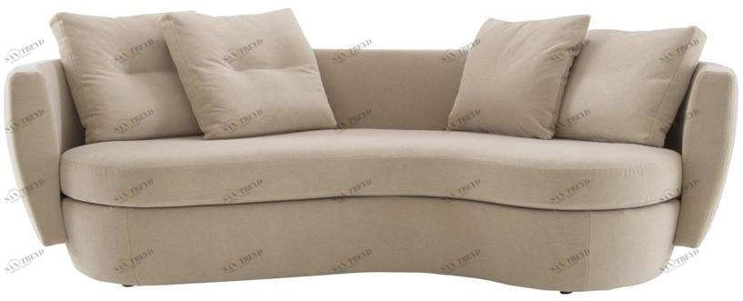 Ligne Roset Изогнутый 3-местный тканевый диван Ipanema 18020705