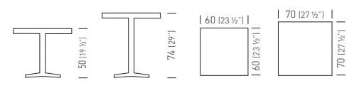 Квадратный стол с металлическим основанием GABER ARKET 4 SQUARE ARCH-00048479 - Вид №2