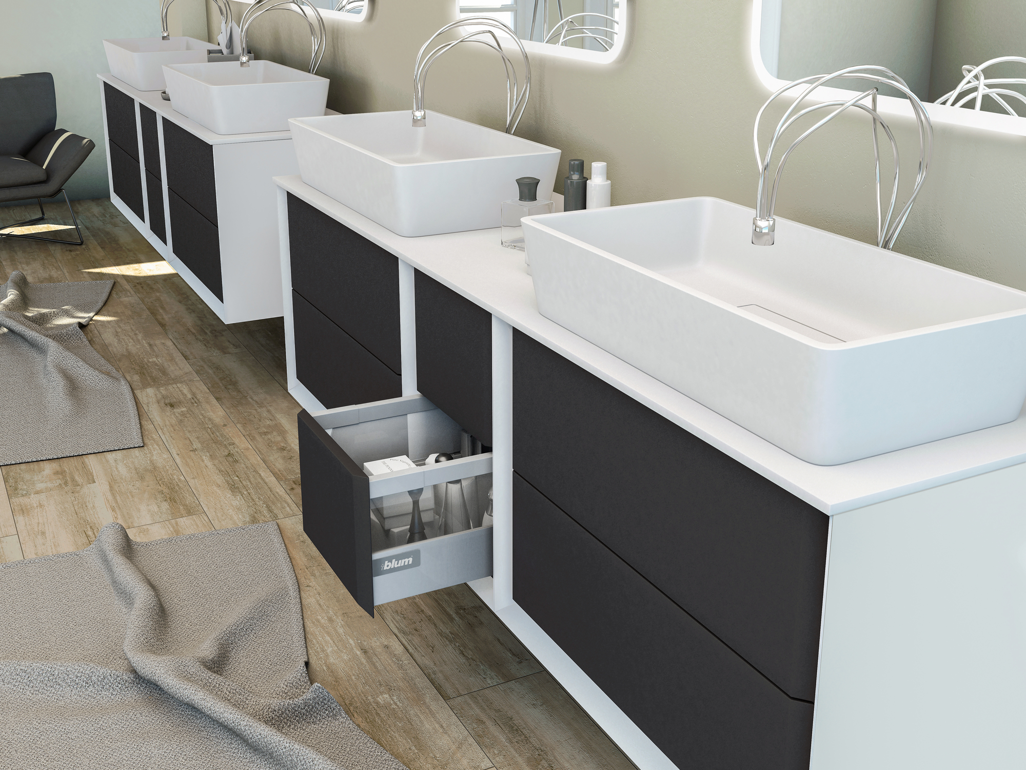 Мебель для ванной CEZARES BELLAGIO 175 Grafite - Вид №4