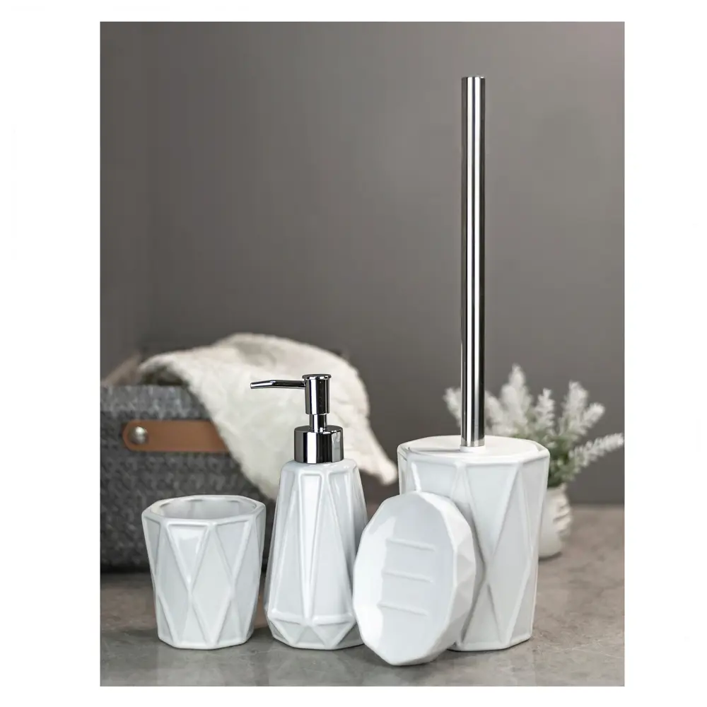 BATH PLUS Latte - керамический стакан для зубных щеток в белом цвете 89380474 STLM-1574282 - Вид №2