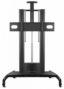 TS2210 BLACK Мобильная стойка на 1 тв/ 55-100" от 200х200 до 1000х600, макс нагр 136кг, высота 1230-1723 мм, кабель-канал, 2 регулируемые полки, пду, электропривод регулировки по высоте, черная ONKRON