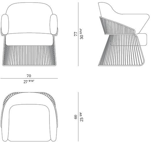 ROSSATO ARREDAMENTI Бархатное кресло с подлокотниками Home sun-id-1385519 - Вид №3