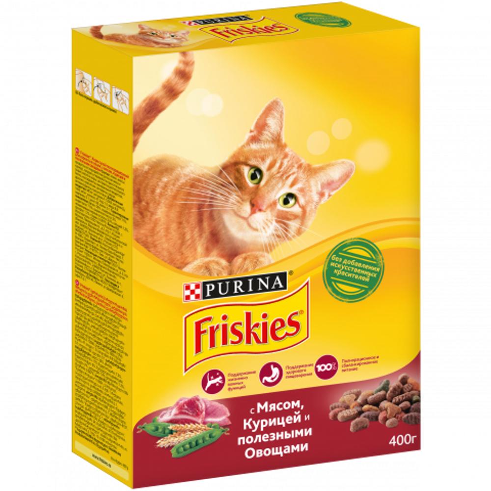 Т00007822 Корм для кошек с мясом, курица, овощи сух. 400 г Friskies  - Вид №1