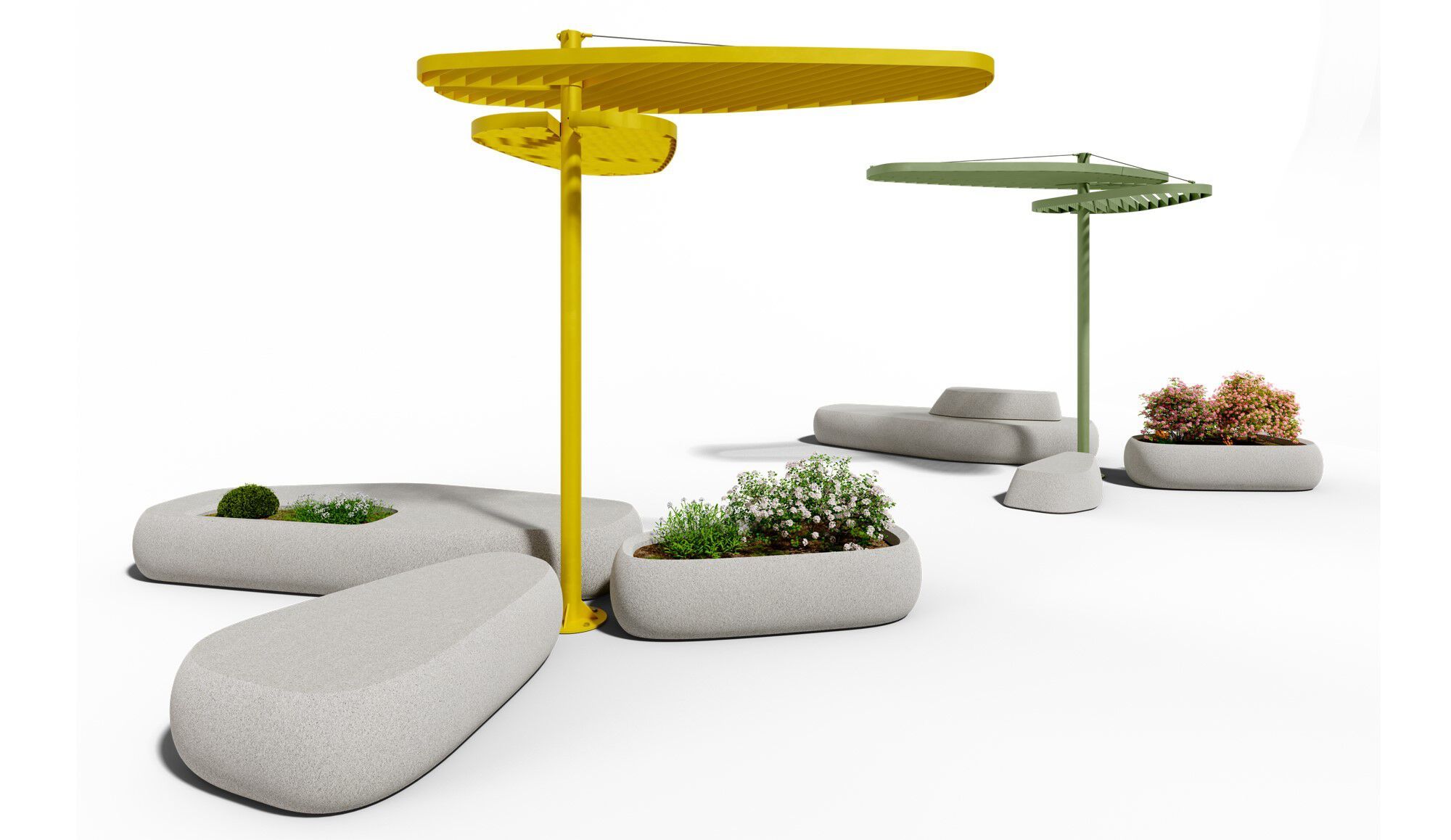 Бетонная скамья со спинкой amop Ameno ARCH-00136625 - Вид №1